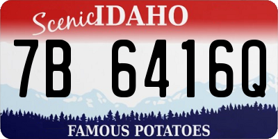 ID license plate 7B6416Q