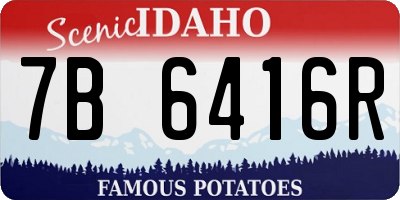 ID license plate 7B6416R