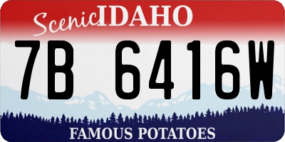 ID license plate 7B6416W