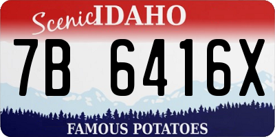ID license plate 7B6416X