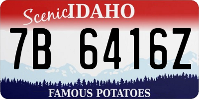 ID license plate 7B6416Z