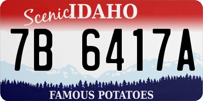 ID license plate 7B6417A