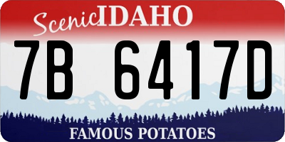 ID license plate 7B6417D