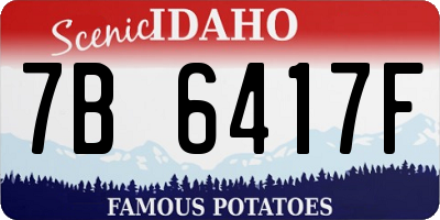 ID license plate 7B6417F