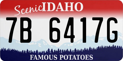 ID license plate 7B6417G