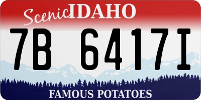 ID license plate 7B6417I