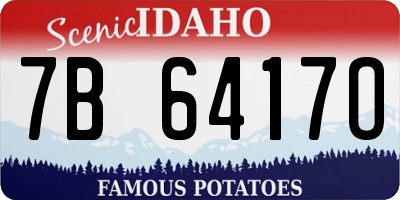 ID license plate 7B6417O
