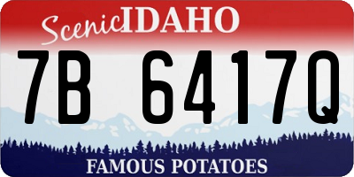 ID license plate 7B6417Q