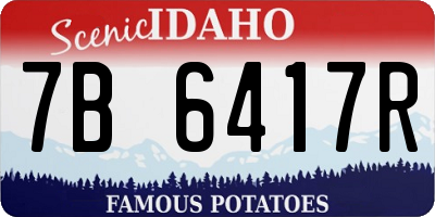 ID license plate 7B6417R