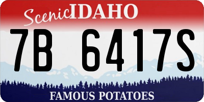 ID license plate 7B6417S