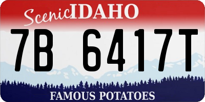 ID license plate 7B6417T