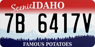 ID license plate 7B6417V