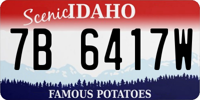 ID license plate 7B6417W
