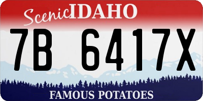 ID license plate 7B6417X