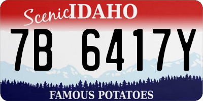 ID license plate 7B6417Y