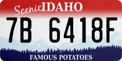 ID license plate 7B6418F