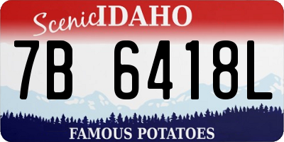 ID license plate 7B6418L