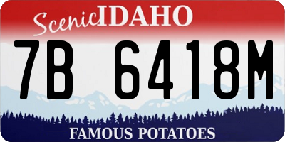 ID license plate 7B6418M