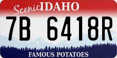 ID license plate 7B6418R