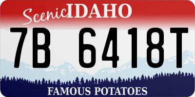 ID license plate 7B6418T