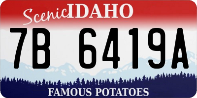 ID license plate 7B6419A