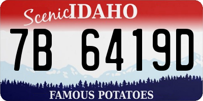 ID license plate 7B6419D