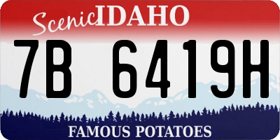 ID license plate 7B6419H