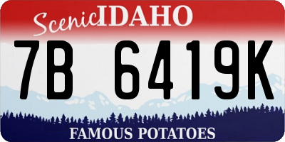 ID license plate 7B6419K