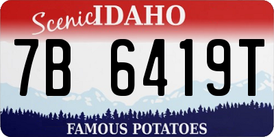 ID license plate 7B6419T