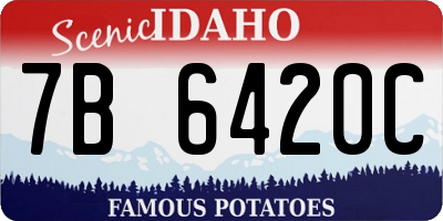 ID license plate 7B6420C