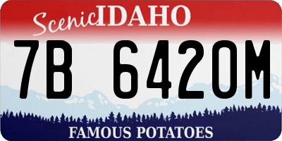 ID license plate 7B6420M