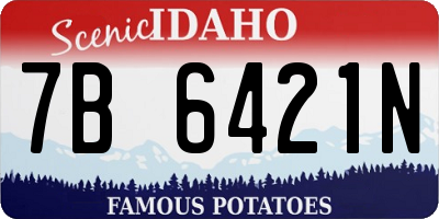 ID license plate 7B6421N