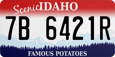 ID license plate 7B6421R