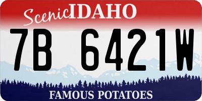 ID license plate 7B6421W
