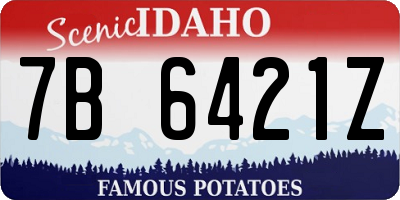 ID license plate 7B6421Z