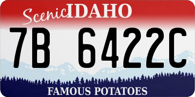 ID license plate 7B6422C