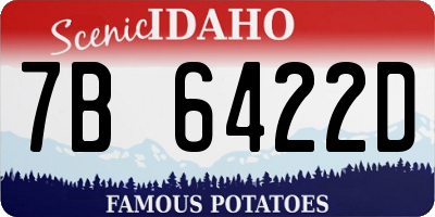 ID license plate 7B6422D