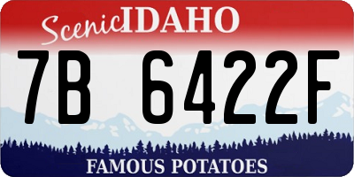 ID license plate 7B6422F
