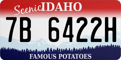 ID license plate 7B6422H