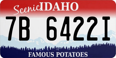 ID license plate 7B6422I