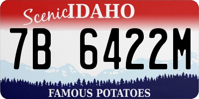 ID license plate 7B6422M