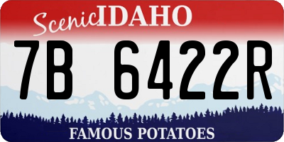 ID license plate 7B6422R
