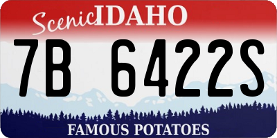 ID license plate 7B6422S