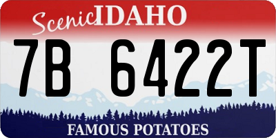 ID license plate 7B6422T