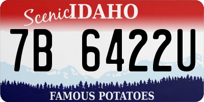 ID license plate 7B6422U