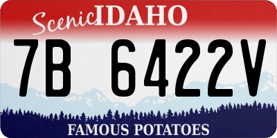 ID license plate 7B6422V