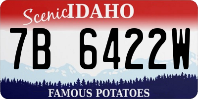 ID license plate 7B6422W