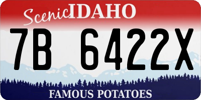 ID license plate 7B6422X