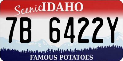 ID license plate 7B6422Y