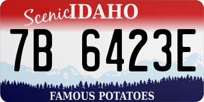 ID license plate 7B6423E